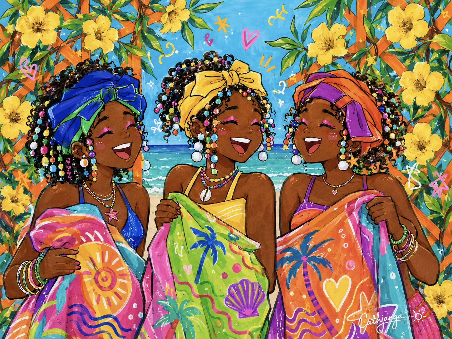 Cathjanga Girls by the sea