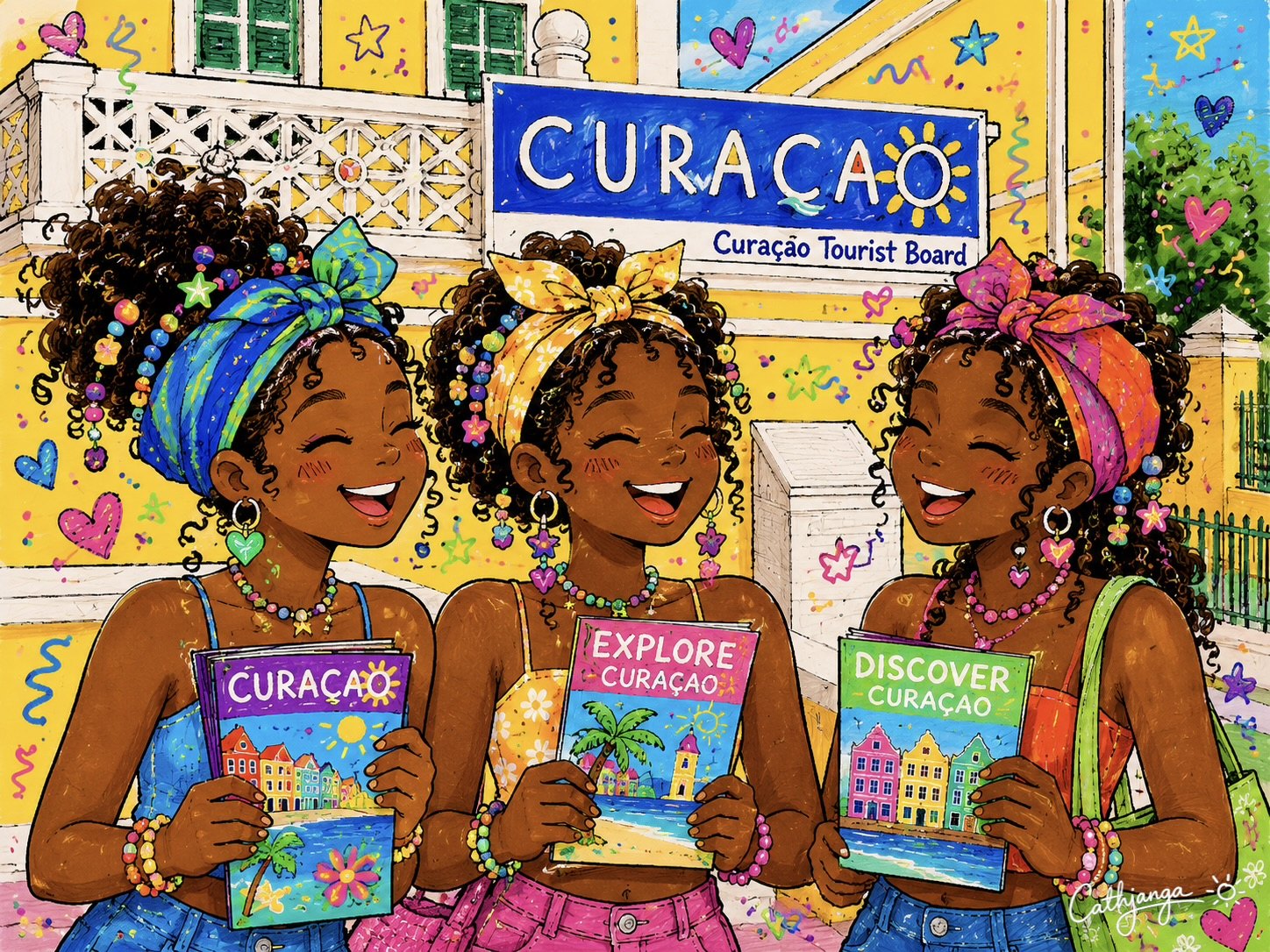 Cathjanga Girls exploring Curaçao